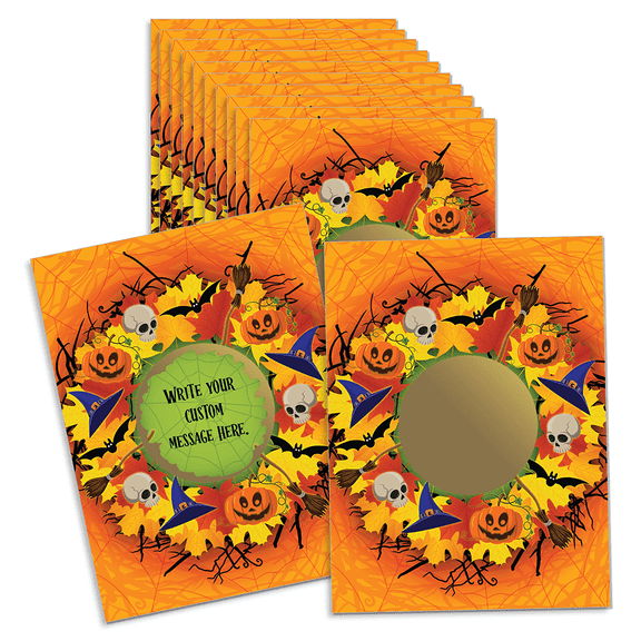 Halloween Wreath DIY Scratch Off Note Cards & Stickers 20 Pack by My Scratch Offs