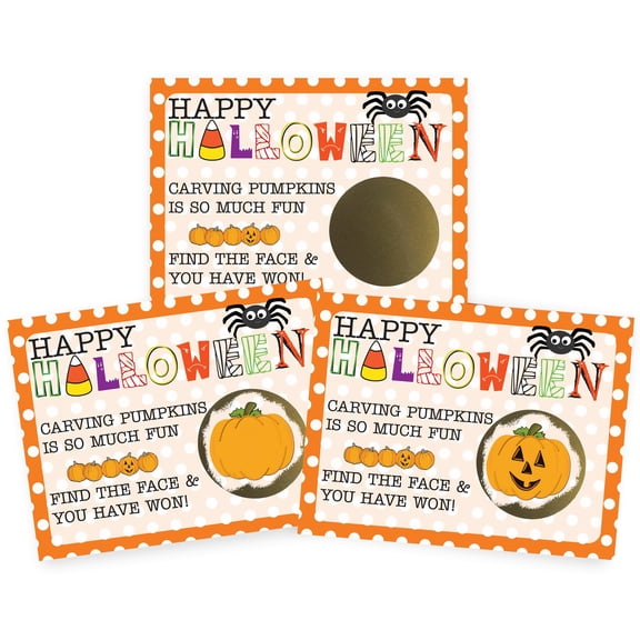 Halloween Find the Jack-O'-Lantern Pumpkin Scratch Off Game Cards 26 Pack by My Scratch Offs