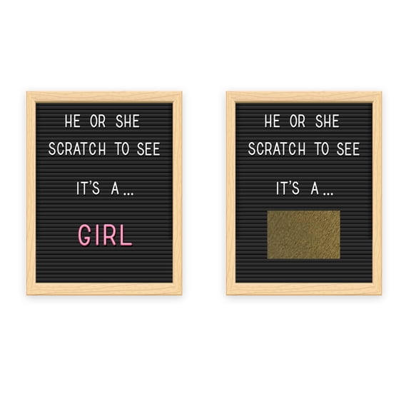 Gender Reveal Letter Board Scratch Off Cards, Gold, "It's a Girl!", 25 Pack by My Scratch Offs