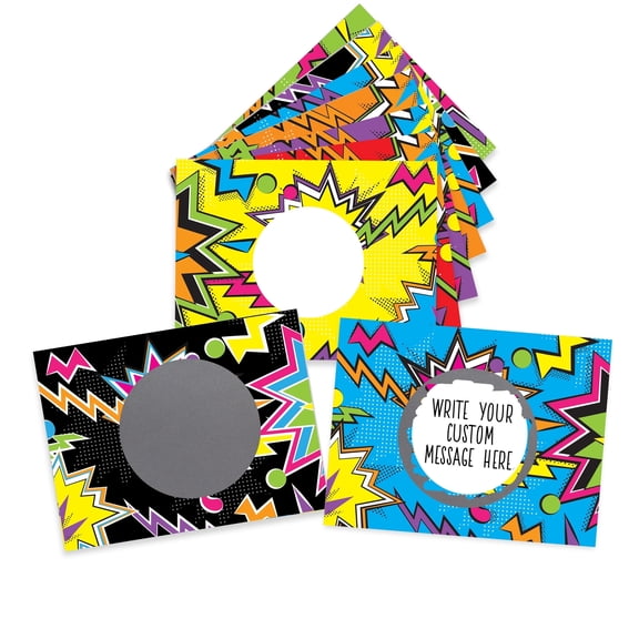 Teacher Reward Zig Zag Variety DIY Scratch Off Note Cards & Stickers, 50 Pack by My Scratch Offs