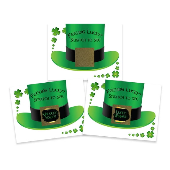 My Scratch Offs St. Patrick's Day Green Hat Scratch-off Card Game, 26 Pack
