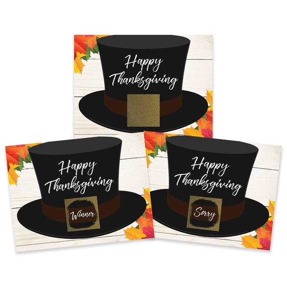 My Scratch Offs Thanksgiving Pilgrim Hat Family Scratch-off Card Game, 26 Pack