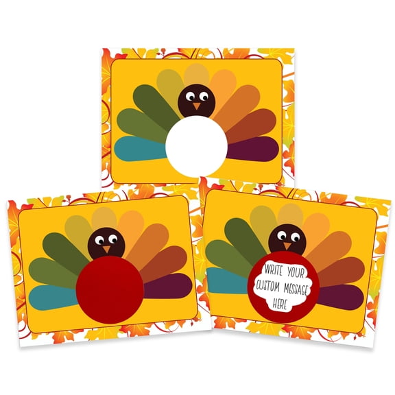 Thanksgiving Turkey DIY Scratch Off Note Cards 20 Count by My Scratch Offs