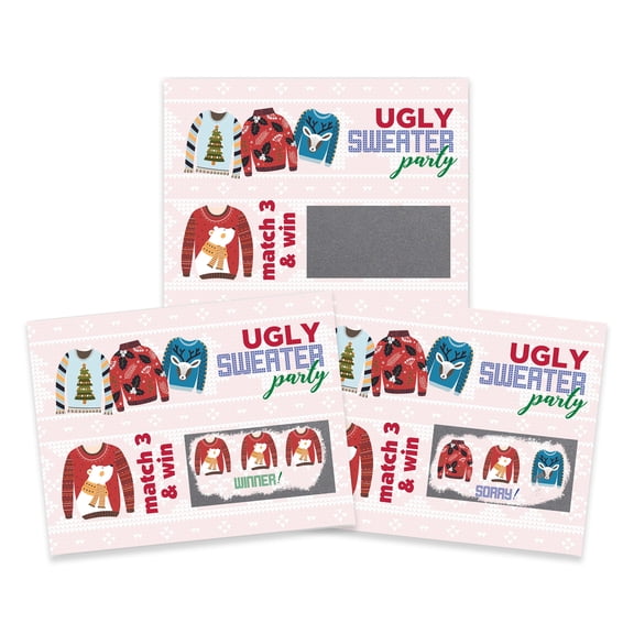 Ugly Sweater Christmas Party Scratch Off Game Cards, 26 Pack by My Scratch Offs