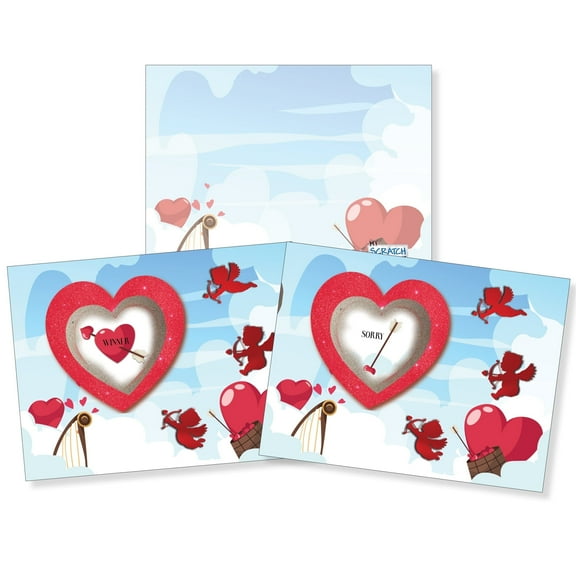 My Scratch Offs Valentine's Day Cupid Hearts Scratch-off Game Card, 26 Count