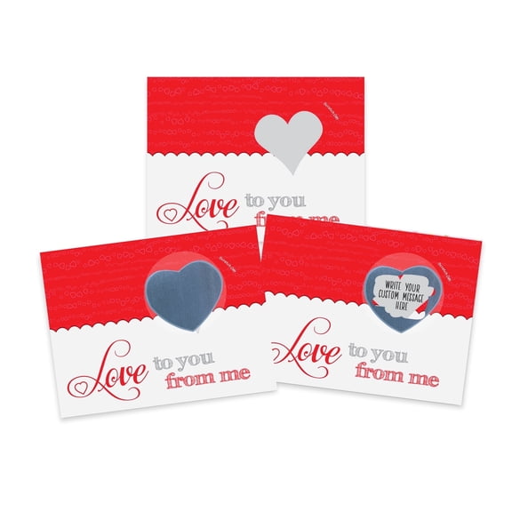 Valentine’s Day 'Love from Me to You' DIY Scratch Off Cards & Stickers, Red 25 Pack by My Scratch Offs