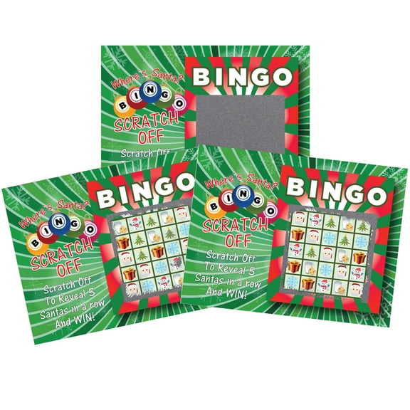 Where's Santa? Bingo Christmas Family Scratch Off Game Cards, 26 Pack by My Scratch Offs