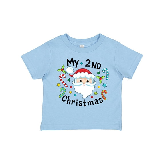 Inktastic My Second Christmas Santa with Candy Canes Boys or Girls Toddler T-Shirt