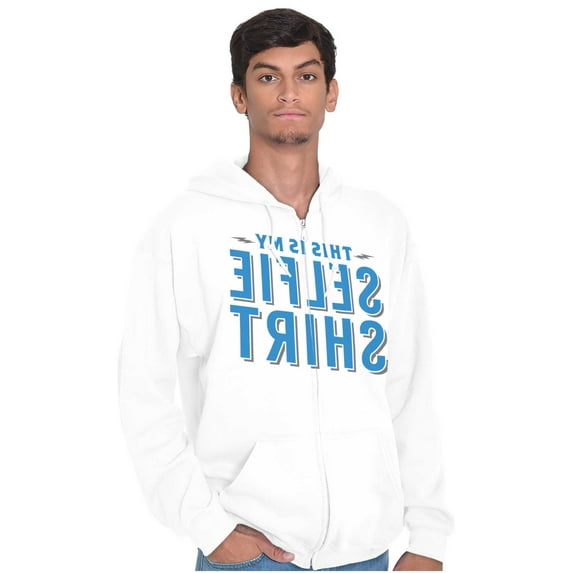 My Selfie Funny Mirror Image Nerd Gym Unisex Fleece Graphic Zip Up Hoodie Brisco Brands 4X