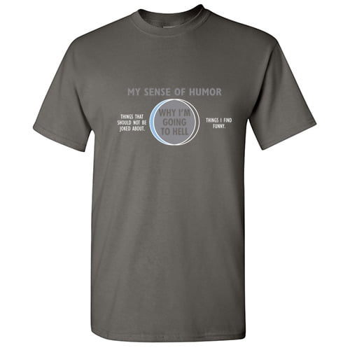 My Sense Of Humor Why I'm Going To Hell Graphic Fun Tee Novelty Apparel Sarcastic Birthday Gift Funny Rude T Shirt For Men