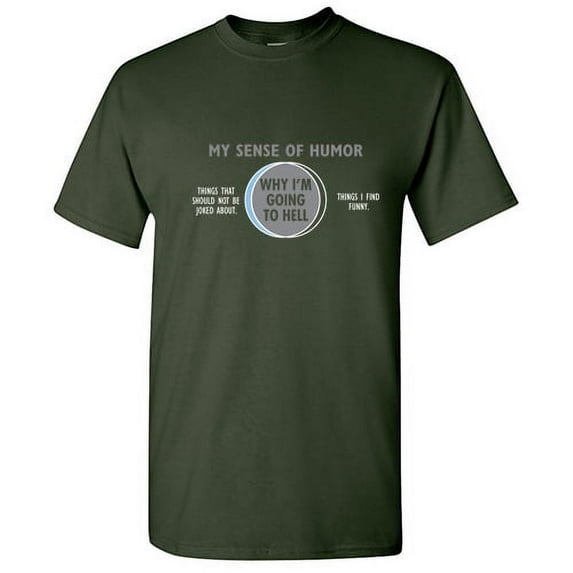 My Sense Of Humor Why I'm Going To Hell Graphic Fun Tee Novelty Apparel Sarcastic Birthday Gift Funny Rude T Shirt For Men