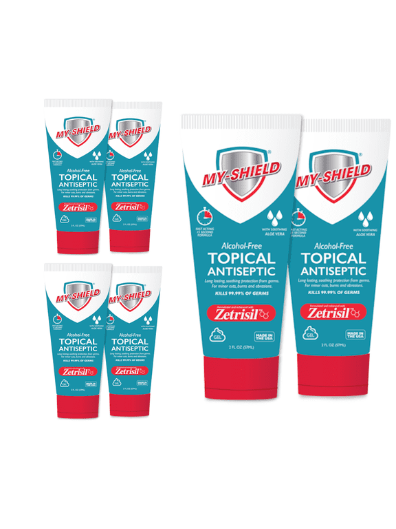 My-Shield Topical Antiseptic for the treatment of new Tattoos, Piercings, Burns, Cuts and Abrasions Gel, 2 x 2 FL OZ