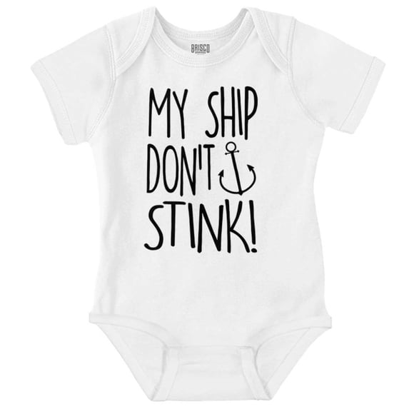 My Ship Dont Stick Cute Nautical Romper Boys or Girls Infant Baby Brisco Brands 12M