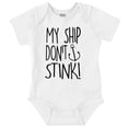 thumbnail image 1 of My Ship Dont Stick Cute Nautical Romper Boys or Girls Infant Baby Brisco Brands NB, 1 of 6
