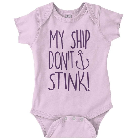 My Ship Dont Stick Cute Nautical Romper Boys or Girls Infant Baby Brisco Brands NB