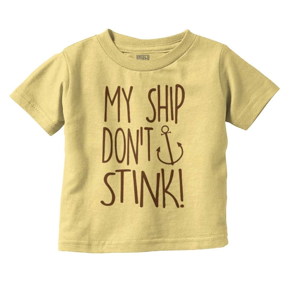 My Ship Dont Stick Cute Nautical Toddler Boy Girl T Shirt Infant Toddler Brisco Brands 4T