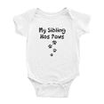 thumbnail image 1 of My Sibling Has Paws Dog Funny Baby Jumpsuit Boy Girl Unisex, 1 of 5
