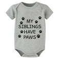 thumbnail image 1 of My Siblings Have Paws Newborn Clothes Boys Short Sleeve Baby Girl Take Home Outfit Newborn White Plain Onsies6-9 Months, 1 of 2