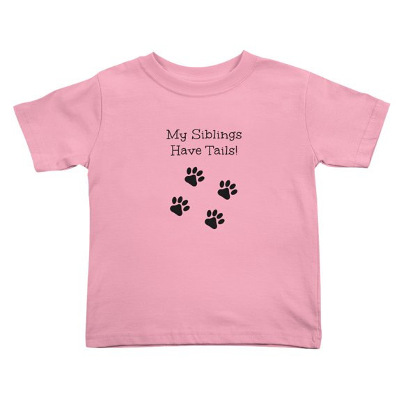 My Siblings Have Tails! Cute Toddler T-Shirts for Boys Girls (Pink, Youth M)