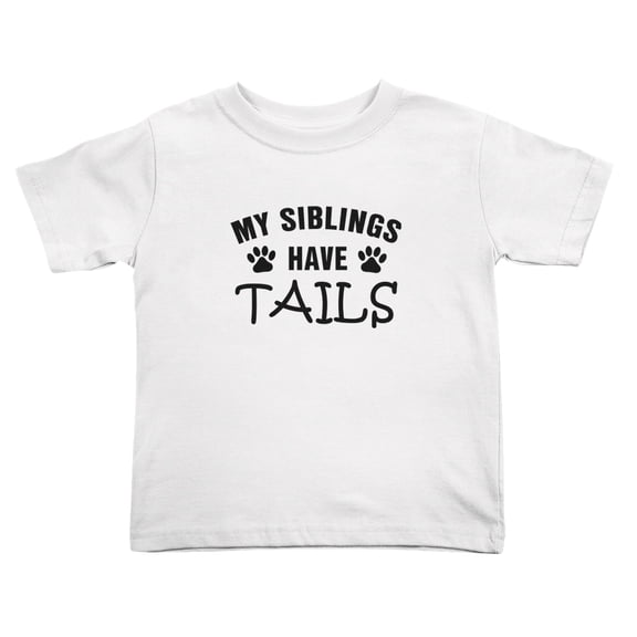 My Siblings Have Tails Cute Toddler T-Shirts for Boys Girls (White, Youth S)