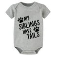 thumbnail image 1 of My Siblings Have Tails Neutral Newborn Baby Clothes Short Sleeve Baby Girl Coming Home Outfits Newborn Baby White Infant Romp, 1 of 2