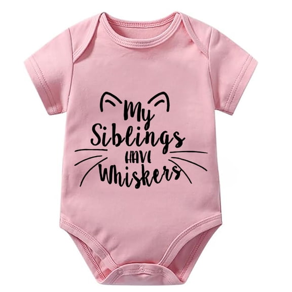 My Siblings Have Whiskers Newborn Going Home Outfits Short Sleeve Neutral Newborn Clothes White Baby Girl White Romper