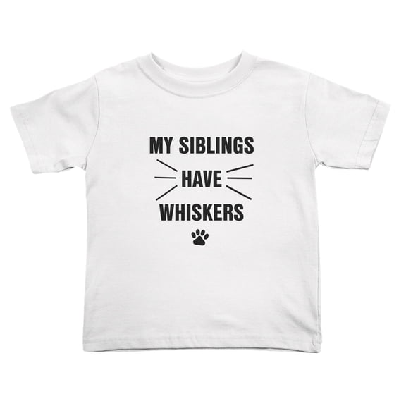 My Siblings have whiskers Cute Toddler Tshirts for Boys Girls (White, Youth XL)