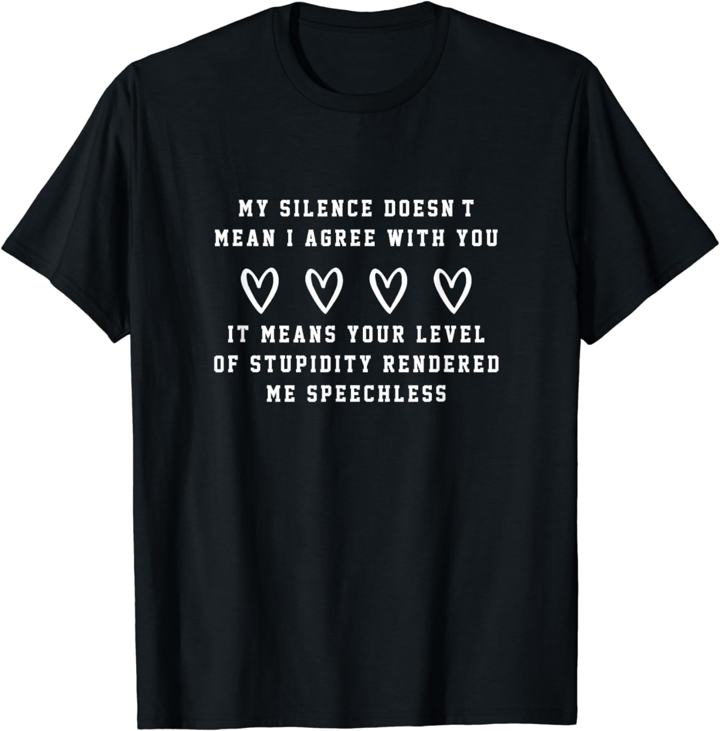 My Silence Doesn't Mean I Agree With You Saying Funny T-Shirt - Walmart.com