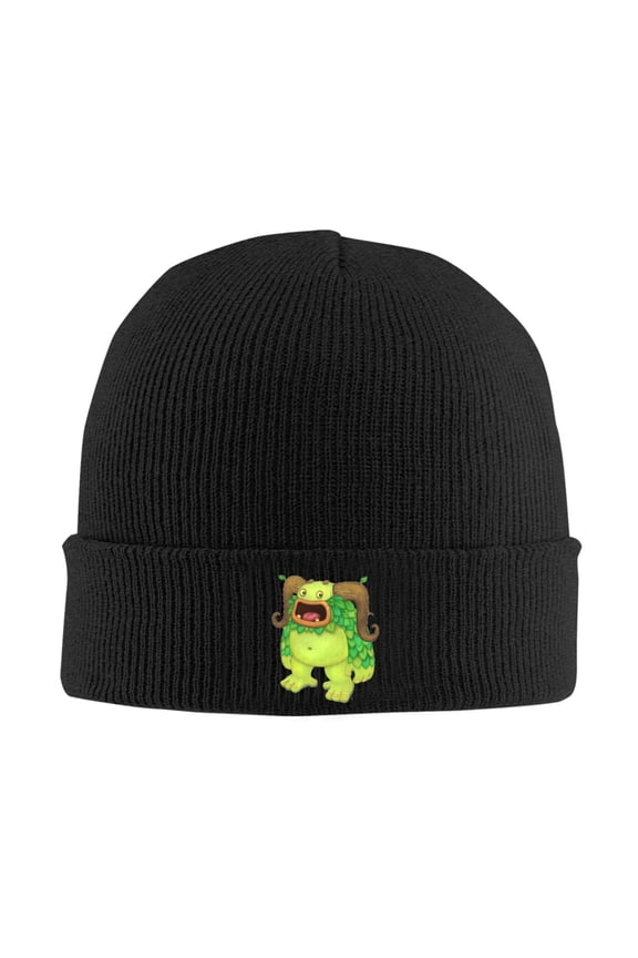 My Singing Monsters Beanie Hat Winter Warm Knit Cuffed Cap For Women Men Black