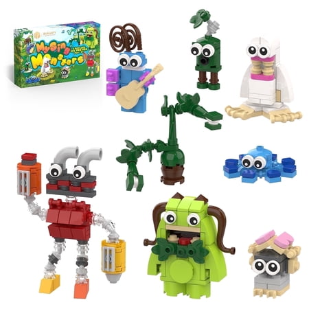 Singing Monsters 8-in-1 Building Set, 281Pcs STEM Monster Figures Toy, Birthday Party Favors Gift for Boys Girls Kids 6+