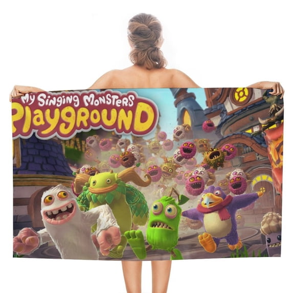 My Singing Monsters Dawn of Fire Microfiber Beach Towel Soft Absorbent Quick-Dry Bath Towels 130x80cm for Kids And Adults for Bathroom Shower,Guests,Pool Swimming,Gym,Camp,Travel