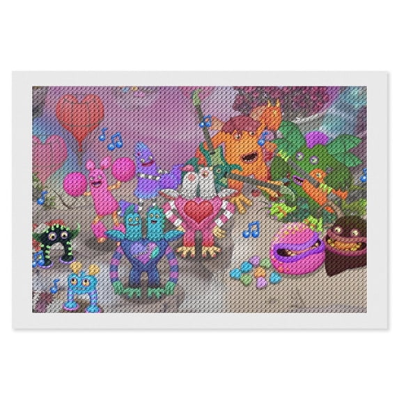 My Singing Monsters Diamond Art Kits for Adults Beginners Round 5D Paint with Diamonds Gem Art Painting Kits for Home Wall Decor Gifts