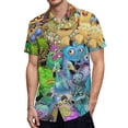 thumbnail image 1 of My Singing Monsters Game Men's Casual Button-Down Shirts Summer Short Sleeve Tee Shirt Daily Hawaiian Beach Shirt Top With Pocket, 1 of 9