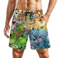 thumbnail image 1 of My Singing Monsters Game Mens Board Shorts Summer Swim Trunks Quick Dry Beach Swimwear Bathing Suit Swim Shorts with Compression Liner And Pockets, 1 of 7
