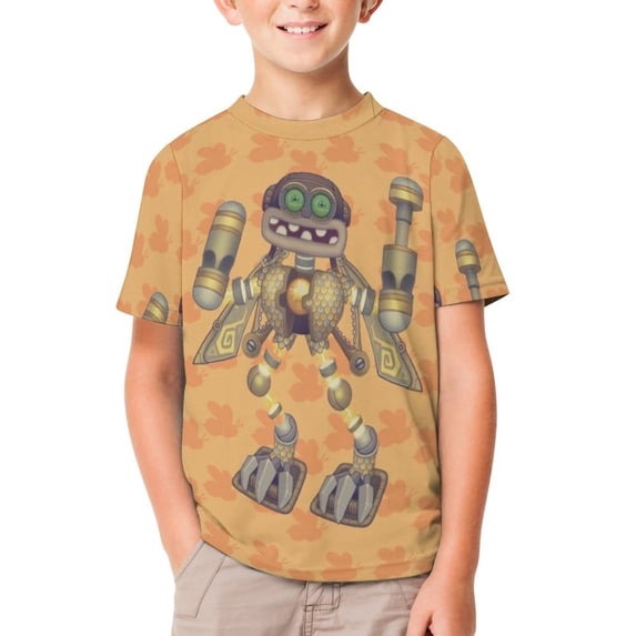 My Singing Monsters Kid Shirts Unisex Casual Tops 3D Print Graphic Tees Short Sleeve T Shirts for Boys Girls 140CM