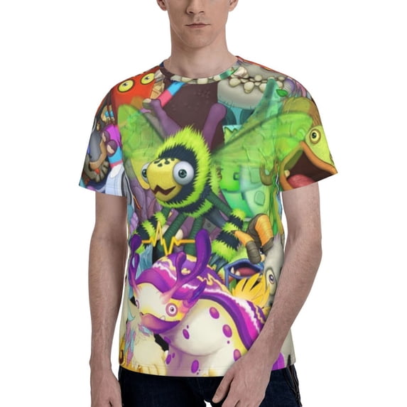 My Singing Monsters Men's Short-Sleeve T-Shirt Summer Casual Tee Top Breathable Crewneck T-Shirt Xx-Large