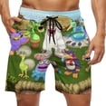 thumbnail image 1 of My Singing Monsters Men's Swim Trunks Board Shorts Drawstring Elastic Waist Quick Dry Swimsuits Beach Shorts with Pockets S, 1 of 8