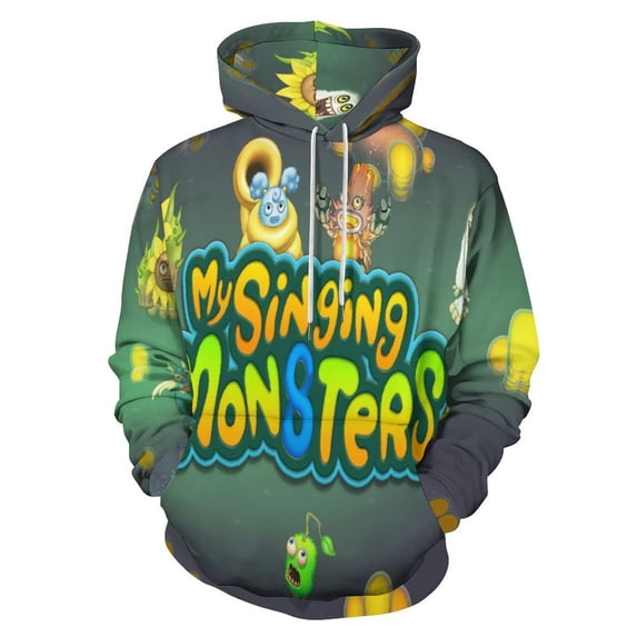 My Singing Monsters Mens Womens Novelty Hoodie 3D Print Pullover Hooded Long Sleeve Sweatshirts Tops Blouse with Pocket