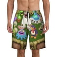 thumbnail image 1 of My Singing Monsters Plant Island Men's Beach Shorts Swim Trunks Casual Quick Dry Board Shorts Swimwear Pants with Mesh Lined and Pockets, 1 of 8