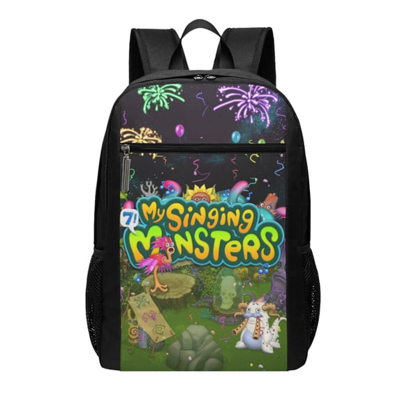 My Singing Monsters Sports Backpacks 17 Inch Schoolbag Adults Rucksack Simple Casual Daypack Lightweight Laptop Backpack Computer Bag