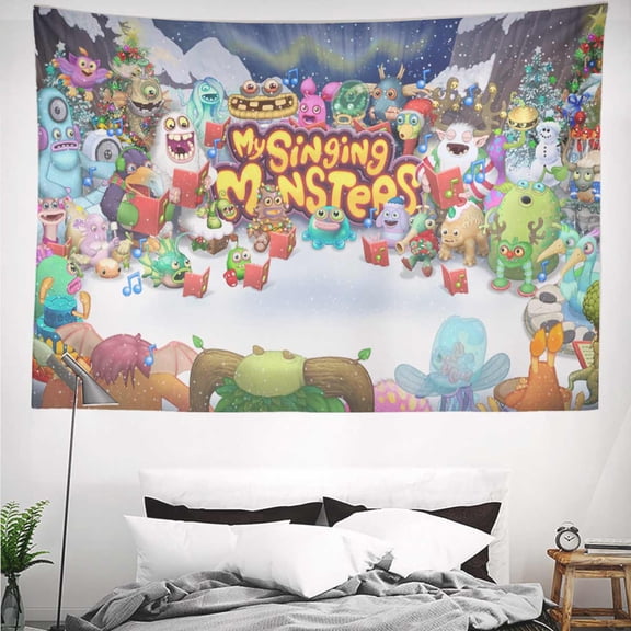 My Singing Monsters Tapestry Gift Wall Hanging Backdrop for Room Bedroom Girls Fans Background Banner Party Birthday Supplies Decor