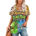 thumbnail image 1 of My Singing Monsters Women's Shirt V-Neck Breathable Short-Sleeve T-Shirt Casual Fashion Tee Soft & Trendy Blouse 2XL, 1 of 8
