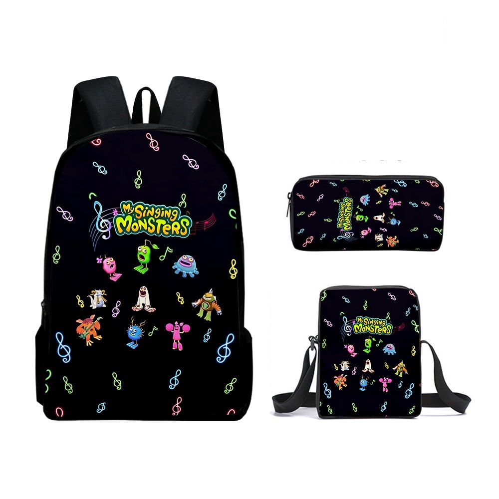 My Singing Monsters backpack 3 piece set anime cartoon laptop bags for ...