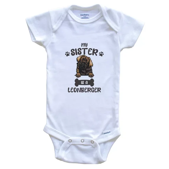 My Sister Is A Leonberger Cute Dog Breed Baby Bodysuit Cute Baby Onesie, BABY BODYSUIT LAT 4424