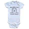 thumbnail image 1 of My Sister is an Australian Shepherd Cute Dog Breed Baby Bodysuit, 0-3 months white, 1 of 4