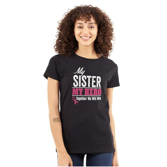 My Sister My Hero Together We Win Womens Slim Fit Graphic Tee Brisco Brands M