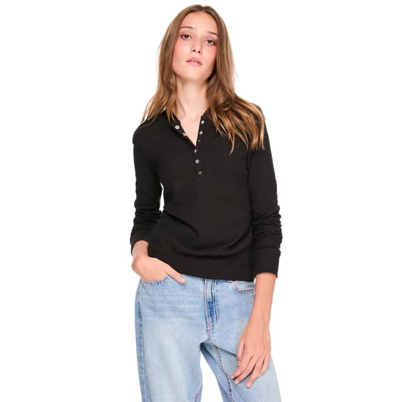 My Sister's Fashion Girls & Teens Long Sleeve Hooded Snap Henley Tee - Size: S-XXL
