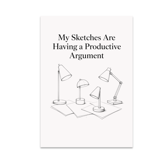 My Sketches Are Having a Productive Argument - Product Design Enthusiast - 13x19 Poster Print