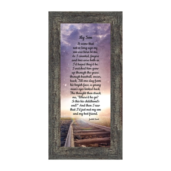 My Son, Father Son Gift, Gift from Mom to Son, Inspirational Picture Frame, 6x12 7394