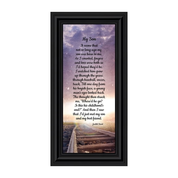 My Son, Father Son Gift, Gift from Mom to Son, Inspirational Picture Frame, 6x12 7394